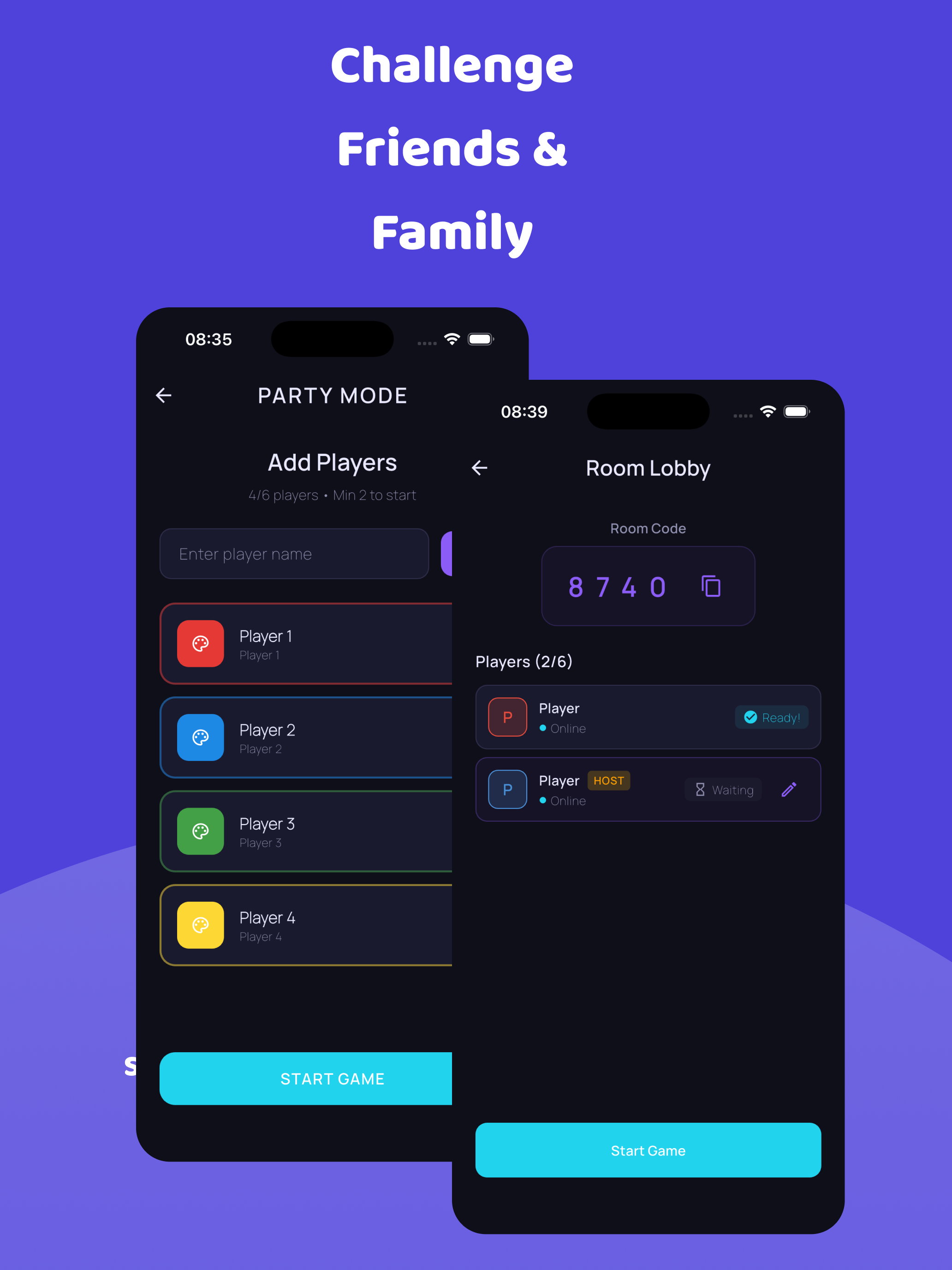Party and online multiplayer